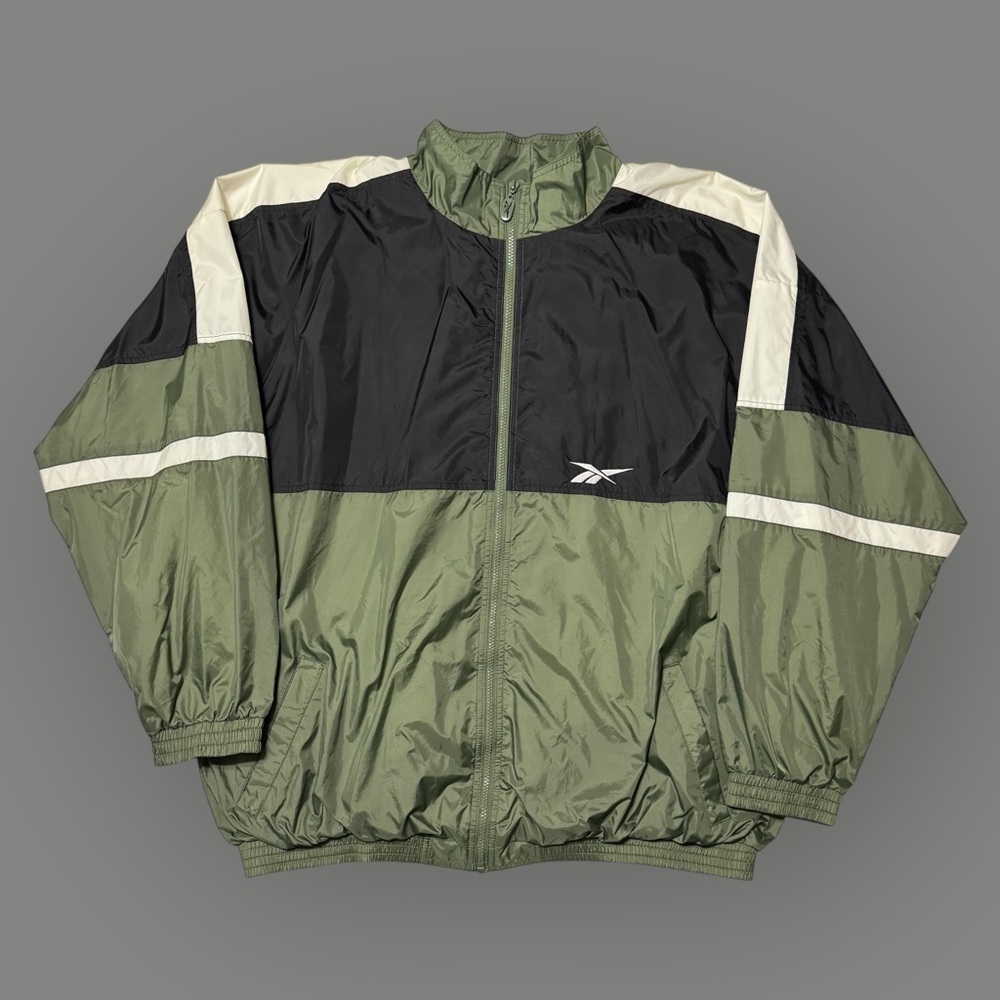 Vintage 90’s Reebok Olive Green Color Block Windbreaker